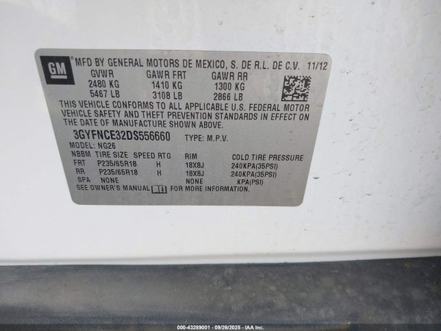 2013 CADILLAC SRX 3GYFNCE32DS556660 Photo 8