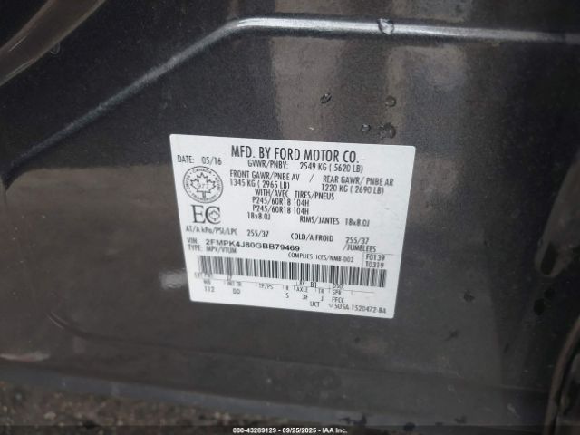 2016 FORD EDGE 2FMPK4J80GBB79469 Photo 8