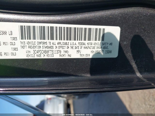43289201 :رقم المزاد ، 3C4PDCAB0FT511370 vin ، 2015 Dodge Journey Se مزاد بيع