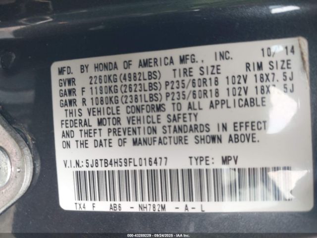 2015 ACURA RDX 5J8TB4H59FL016477 Photo 8