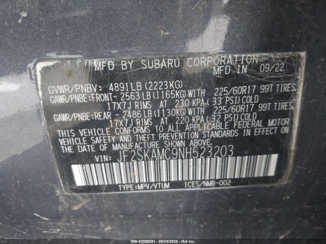 2022 SUBARU FORESTER JF2SKAMC9NH523203 Photo 8