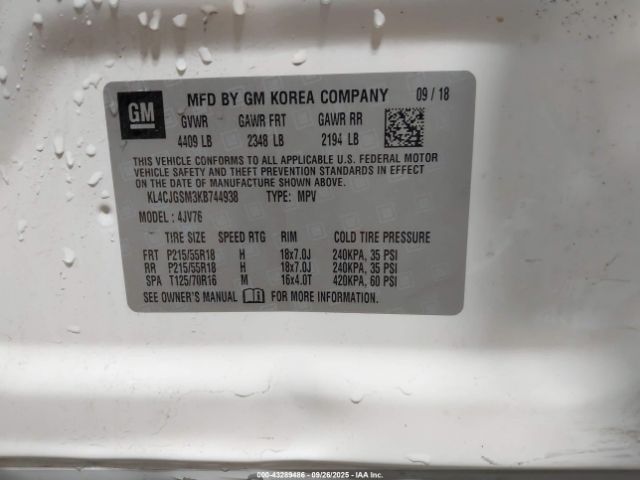 2019 BUICK ENCORE KL4CJGSM3KB744938 Photo 8