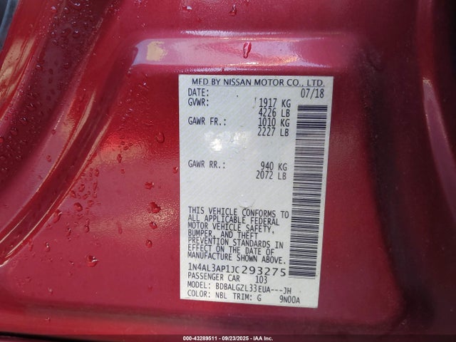 Nissan 2018 2018 1N4AL3AP1JC293275 Image 9