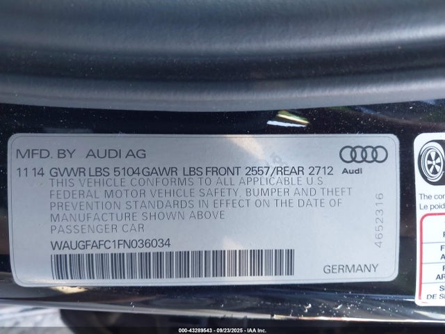2015 AUDI A6 WAUGFAFC1FN036034 Photo 8