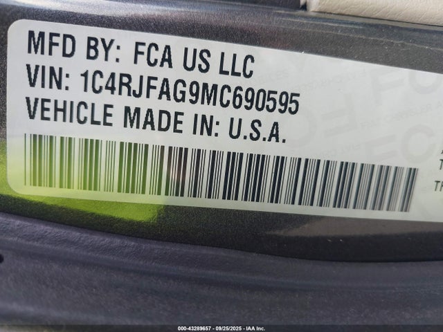 Jeep 2021 2021 1C4RJFAG9MC690595 Image 9