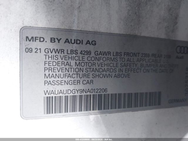 2022 AUDI A3 WAUAUDGY9NA012206 Photo 8