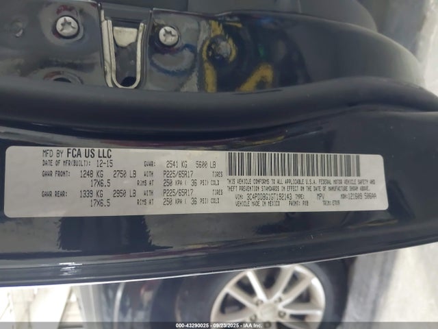 3C4PDDBG1GT192143 Dodge Journey Sxt