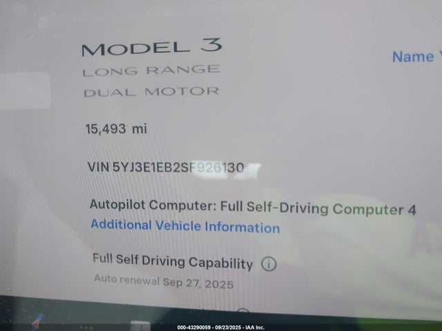 2025 TESLA MODEL 3 5YJ3E1EB2SF926130 Photo 6
