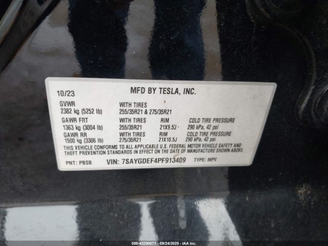 2023 TESLA MODEL Y 7SAYGDEF4PF913409 Photo 8