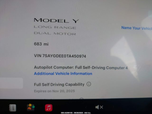 2026 TESLA MODEL Y 7SAYGDEE0TA450974 Photo 6