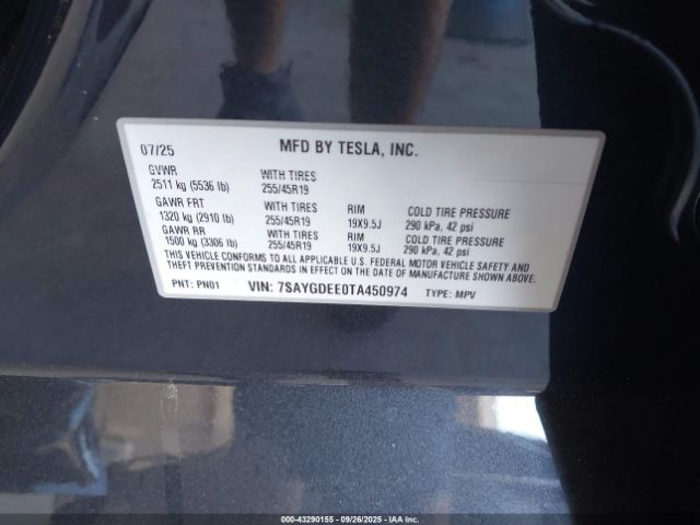 2026 TESLA MODEL Y 7SAYGDEE0TA450974 Photo 8
