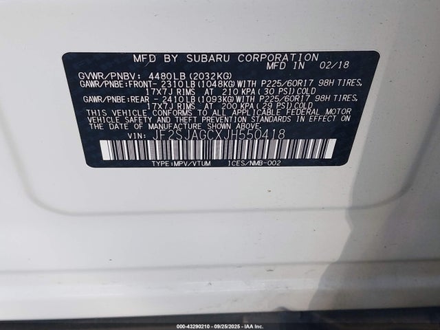 Subaru Forester 2.5i Premium 2018 JF2SJAGCXJH550418 Image 9