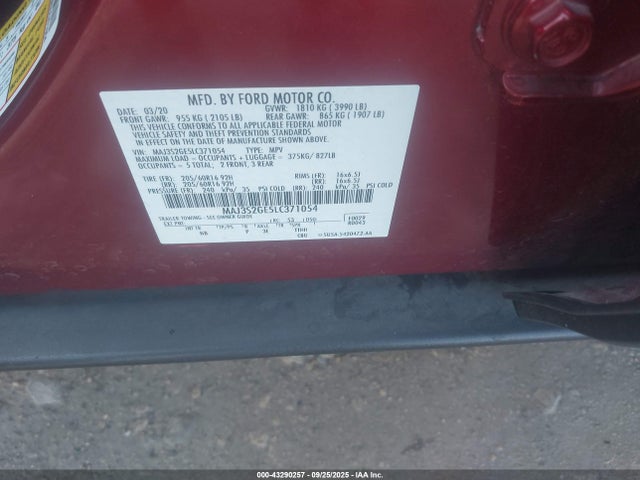 Ford 2020 2020 MAJ3S2GE5LC371054 Image 9