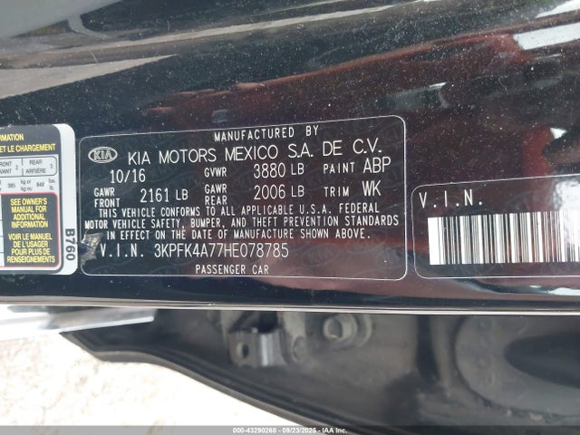 KIA mpi nu 2017 3KPFK4A77HE078785 Image 9