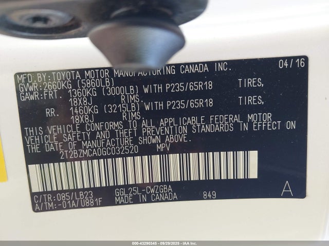 Lexus RX 2016 2T2BZMCA0GC032520 Image 9