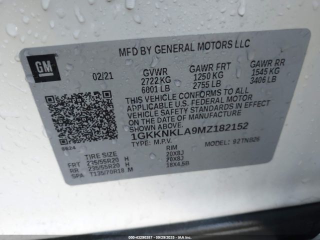 2021 GMC ACADIA 1GKKNKLA9MZ182152 Photo 8