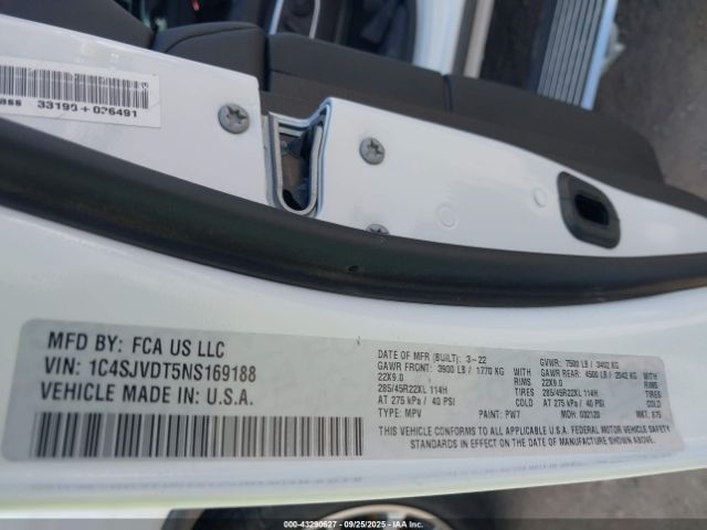 2022 JEEP WAGONEER 1C4SJVDT5NS169188 Photo 8