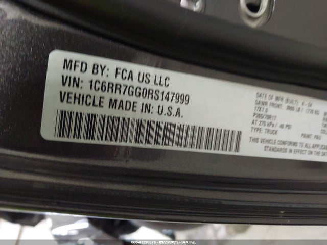 1C6RR7GG0RS147999 RAM 1500