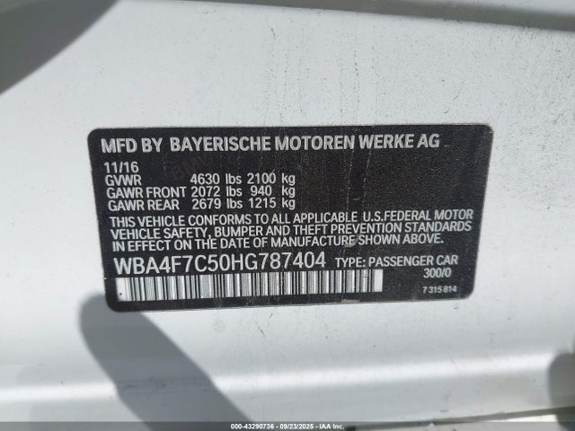 BMW 430I 2017 WBA4F7C50HG787404 Image 9