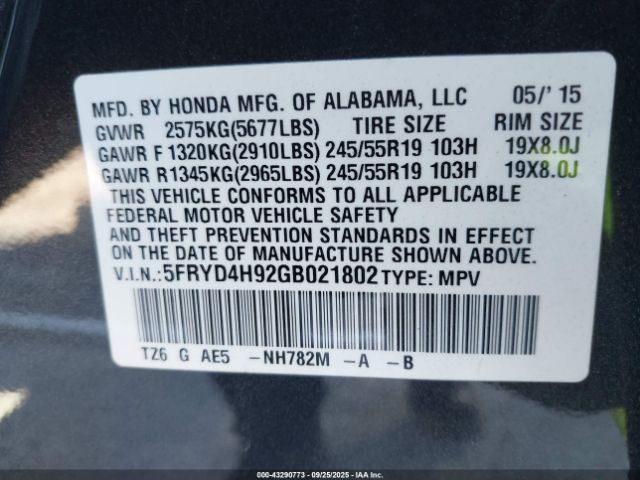 2016 ACURA MDX 5FRYD4H92GB021802 Photo 8