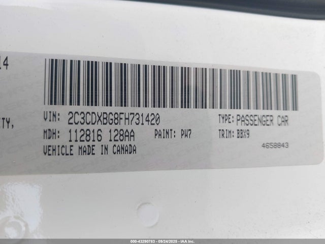 Продаж на аукціоні авто 2015 Dodge Charger Se, vin: 2C3CDXBG8FH731420, номер лоту: 43290783