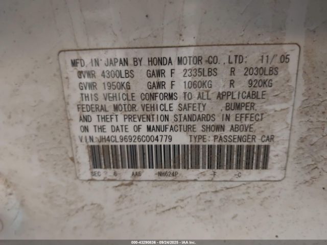 2006 ACURA TSX JH4CL96926C004779 Photo 8