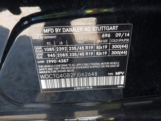 2015 MERCEDES-BENZ GLA 250 WDCTG4GB2FJ062648 Photo 8