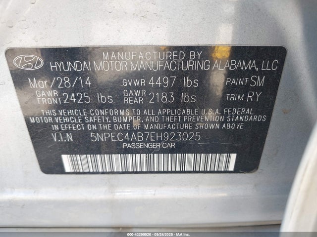 Hyundai theta ii 2014 5NPEC4AB7EH923025 Image 9