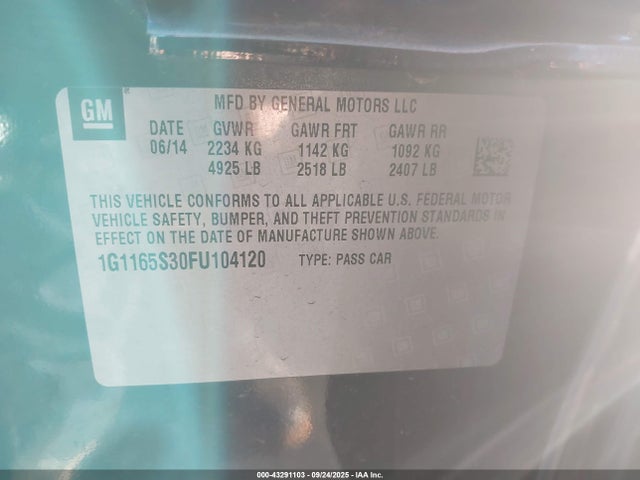 1G1165S30FU104120 Chevrolet lfx
