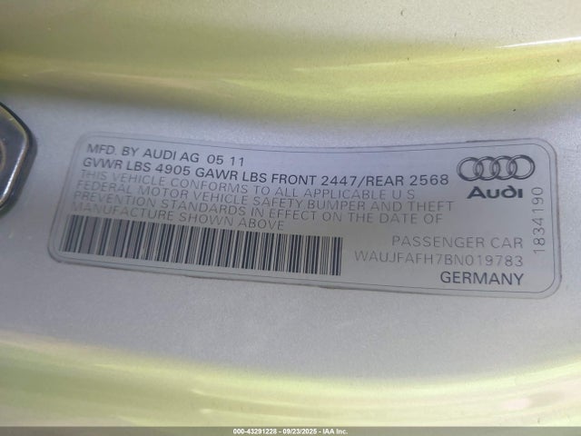 2011 AUDI A5 WAUJFAFH7BN019783 Photo 8