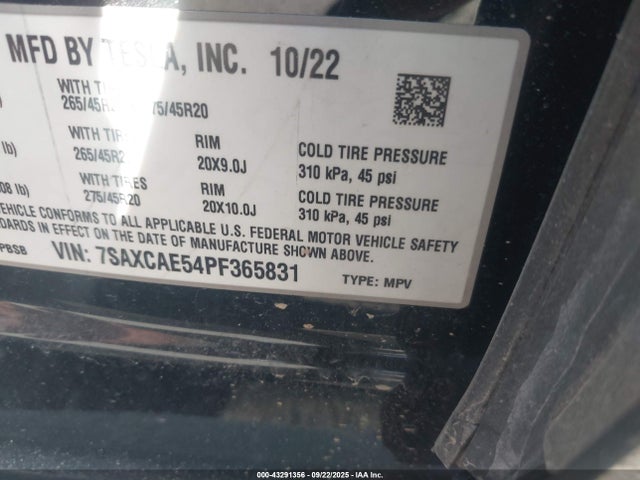 2023 TESLA MODEL X 7SAXCAE54PF365831 Photo 8