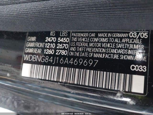 2006 MERCEDES-BENZ S 500 WDBNG84J16A469697 Photo 8