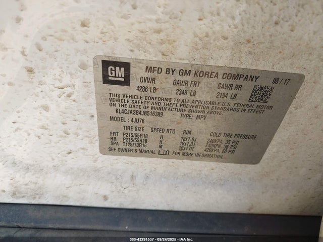Продаж на аукціоні авто 2018 Buick Encore Preferred, vin: KL4CJASB4JB516389, номер лоту: 43291537