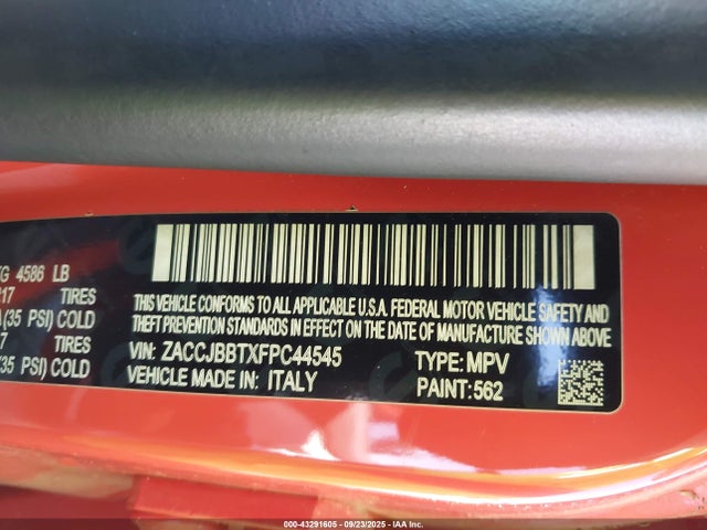 ZACCJBBTXFPC44545 Jeep Renegade