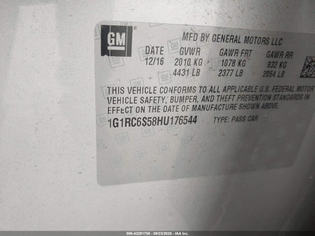 1G1RC6S58HU176544 Chevrolet l3a - di: direct injectio, vvt: variable valve timing, hybrid, gen 1