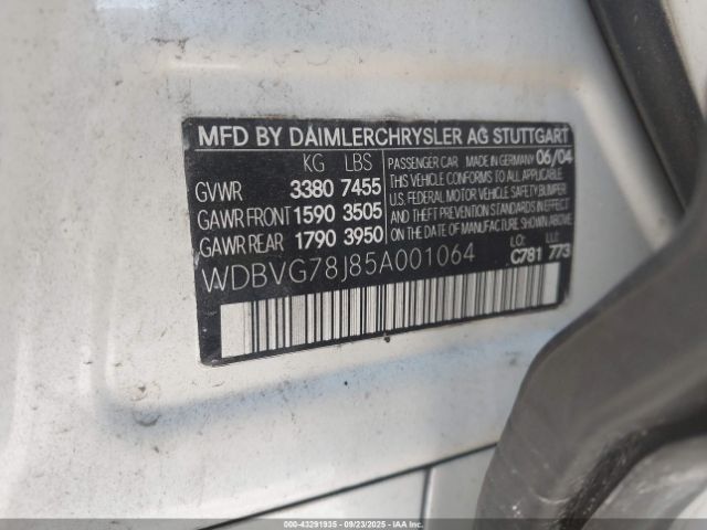 2005 MAYBACH 62 WDBVG78J85A001064 Photo 8