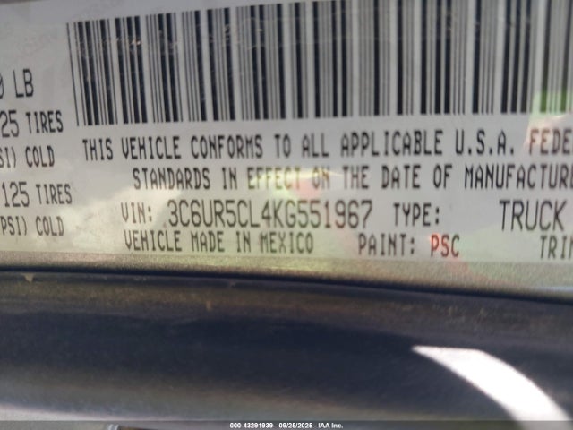 3C6UR5CL4KG551967 RAM 2019
