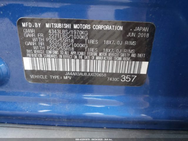 2018 MITSUBISHI OUTLANDER SPORT JA4AR3AU8JU020658 Photo 8