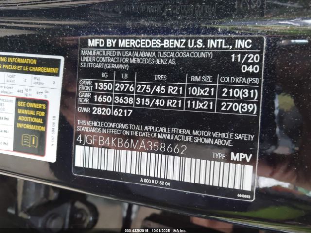 2021 MERCEDES-BENZ GLE 350 4JGFB4KB6MA358662 Photo 8
