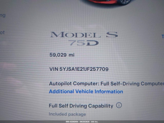 2018 TESLA MODEL S 5YJSA1E21JF257709 Photo 6