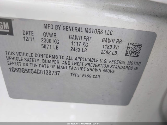 2012 CADILLAC CTS 1G6DG5E54C0133737 Photo 8