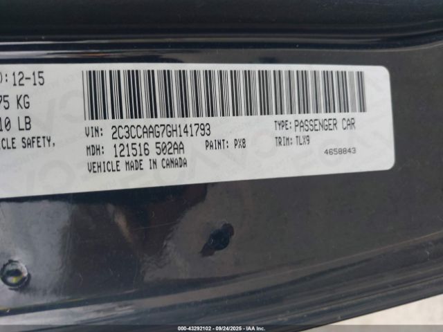 2016 CHRYSLER 300 2C3CCAAG7GH141793 Photo 8
