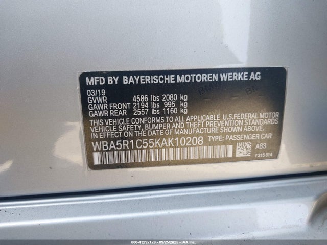 WBA5R1C55KAK10208 BMW 330I