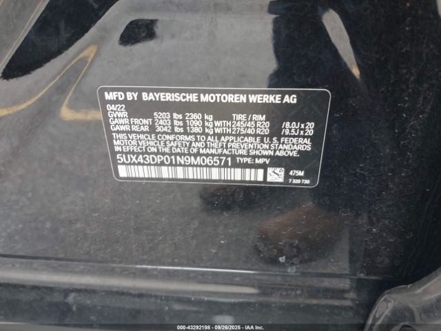 2022 BMW X3 5UX43DP01N9M06571 Photo 8