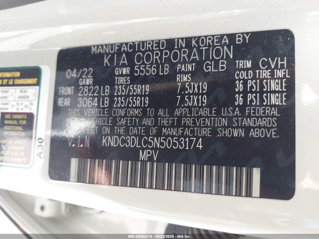 KNDC3DLC5N5053174 KIA Ev6 Wind