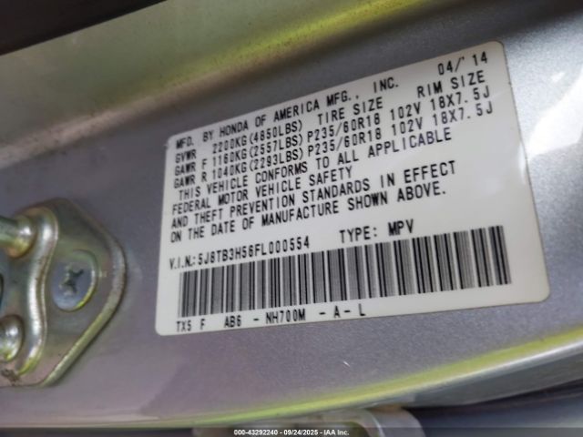 2015 ACURA RDX 5J8TB3H56FL000554 Photo 8