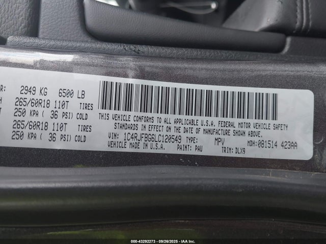 1C4RJFBG6LC120549 Jeep Grand Cherokee