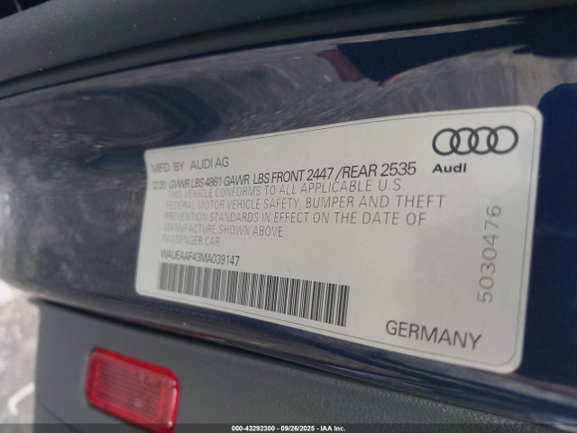 2021 AUDI A4 WAUEAAF43MA039147 Photo 8