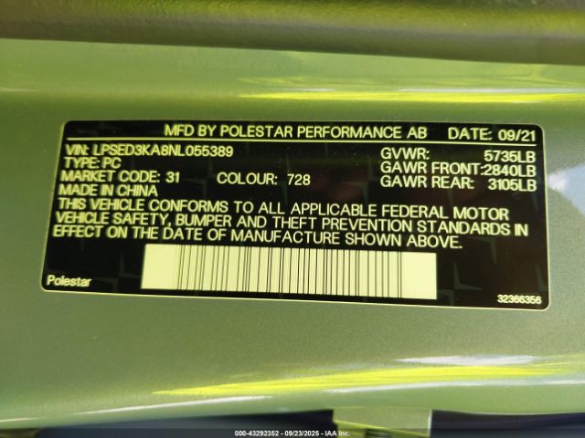 2022 POLESTAR 2 LPSED3KA8NL055389 Photo 8
