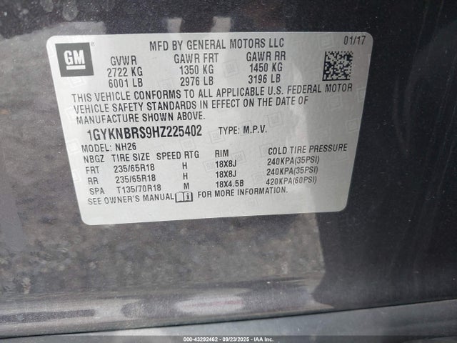 2017 CADILLAC XT5 1GYKNBRS9HZ225402 Photo 8